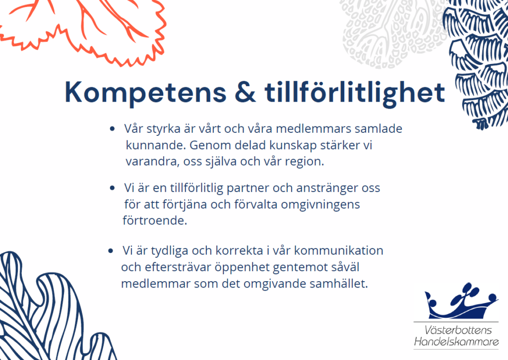 Kompetens och tillförlitlighet - värdeord 